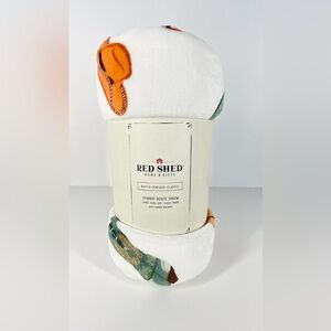 Red Shed Rustic Cowboy Boots Fleece Throw w/ Sherpa Backing | 50 in. x 70 in.